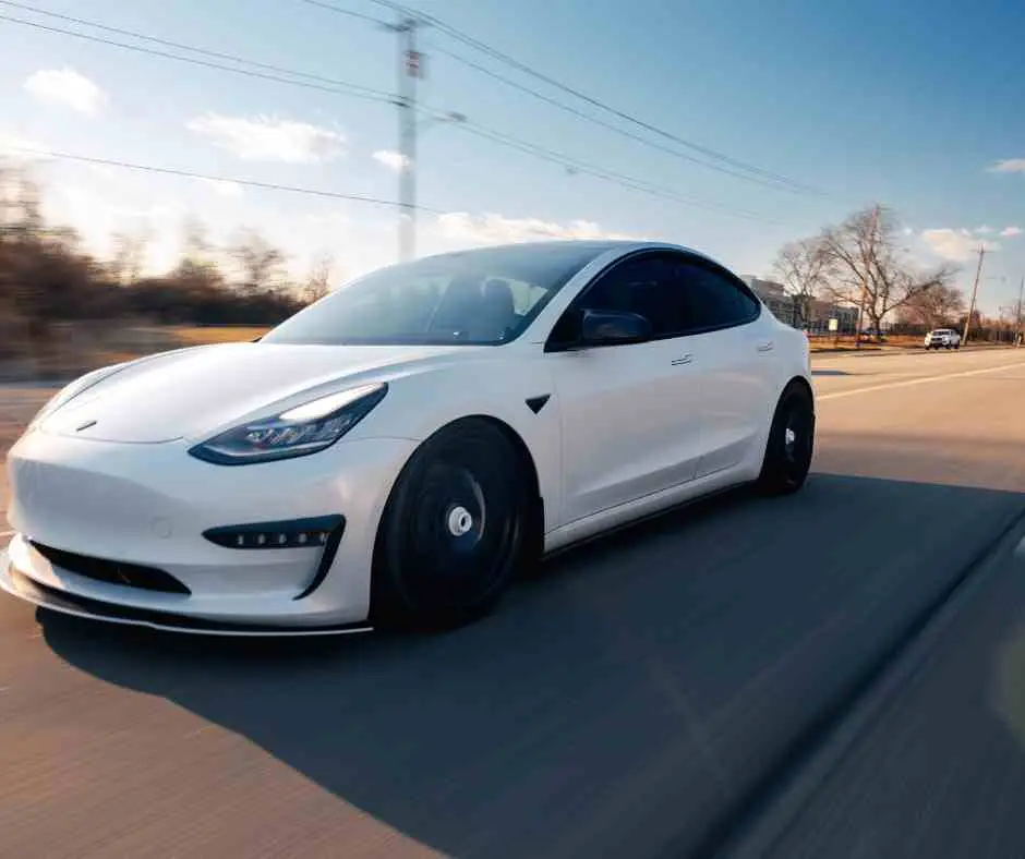 Tesla on road
